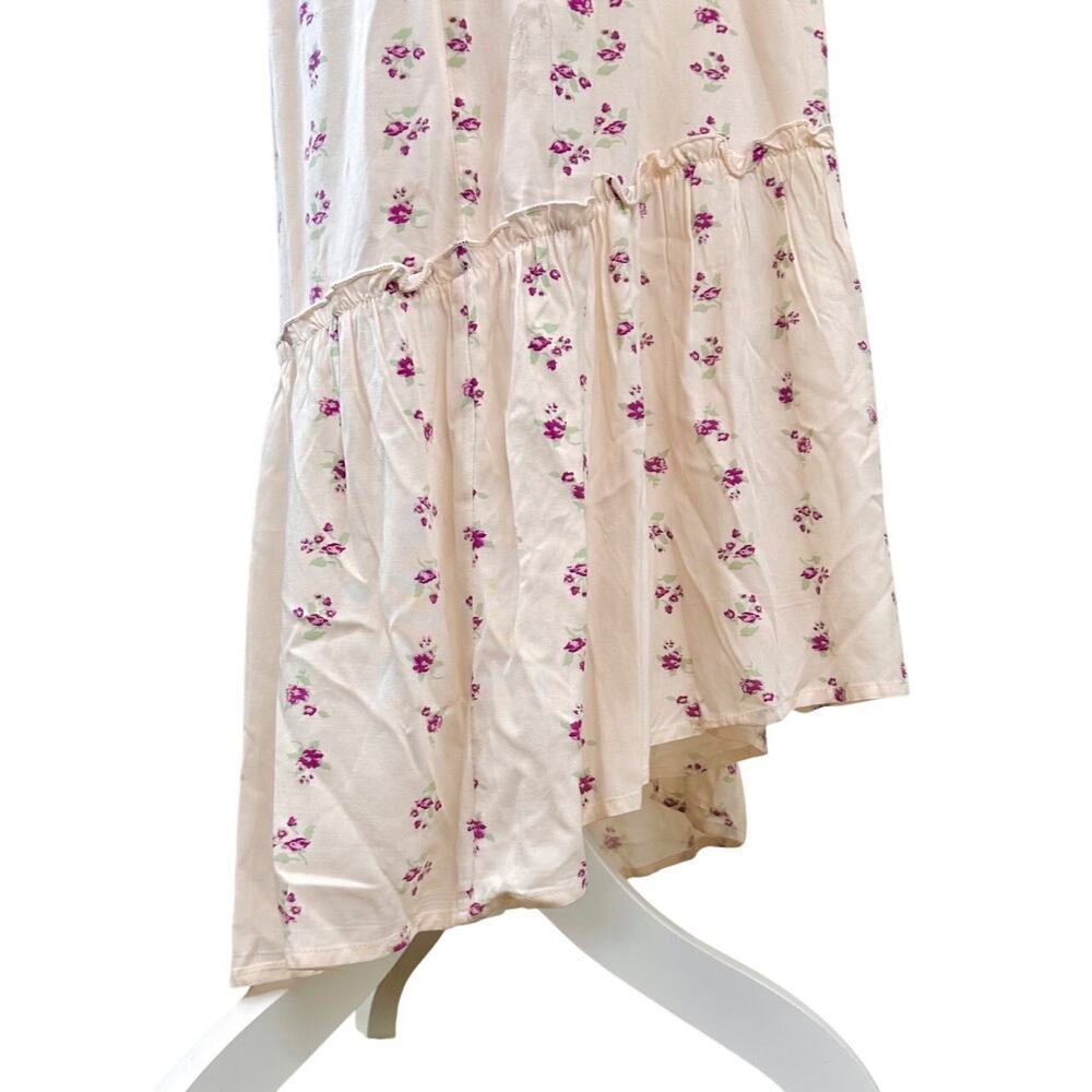 Milk Maid Ruffles Cottagecore Dainty Floral High-Low Tiered Maxi Dress M - Picture 6 of 13